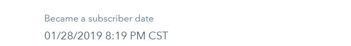 HubSpot default datetime field