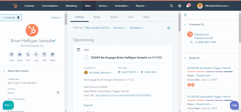 Mark HubSpot Task Complete (from inside the record)