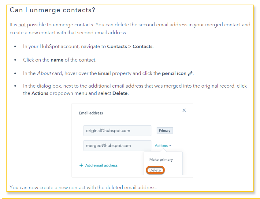 Solved HubSpot Community How to UNMerge Contacts HubSpot Community
