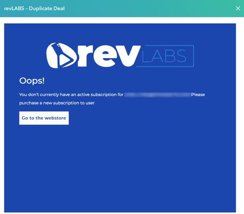 Message when you click on Duplicate Deal