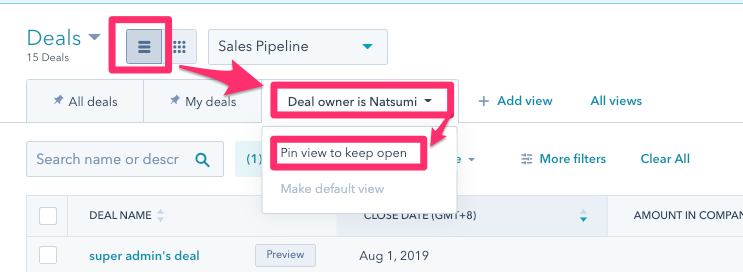 Solved: HubSpot Community - Setting a default VIEW in the deals - HubSpot  Community