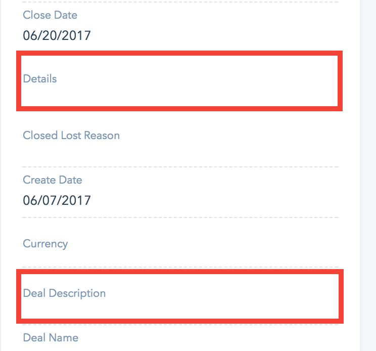 Solved HubSpot Community Deal details vs description? HubSpot