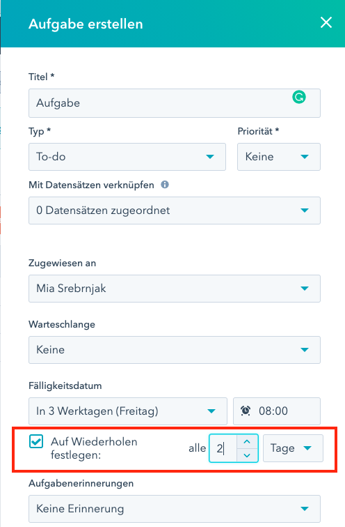 Wiederkehrende Aufgaben