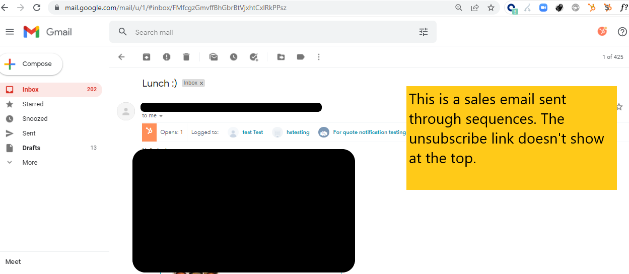 HubSpot Community Unsubscribe links to appear at the top for sales