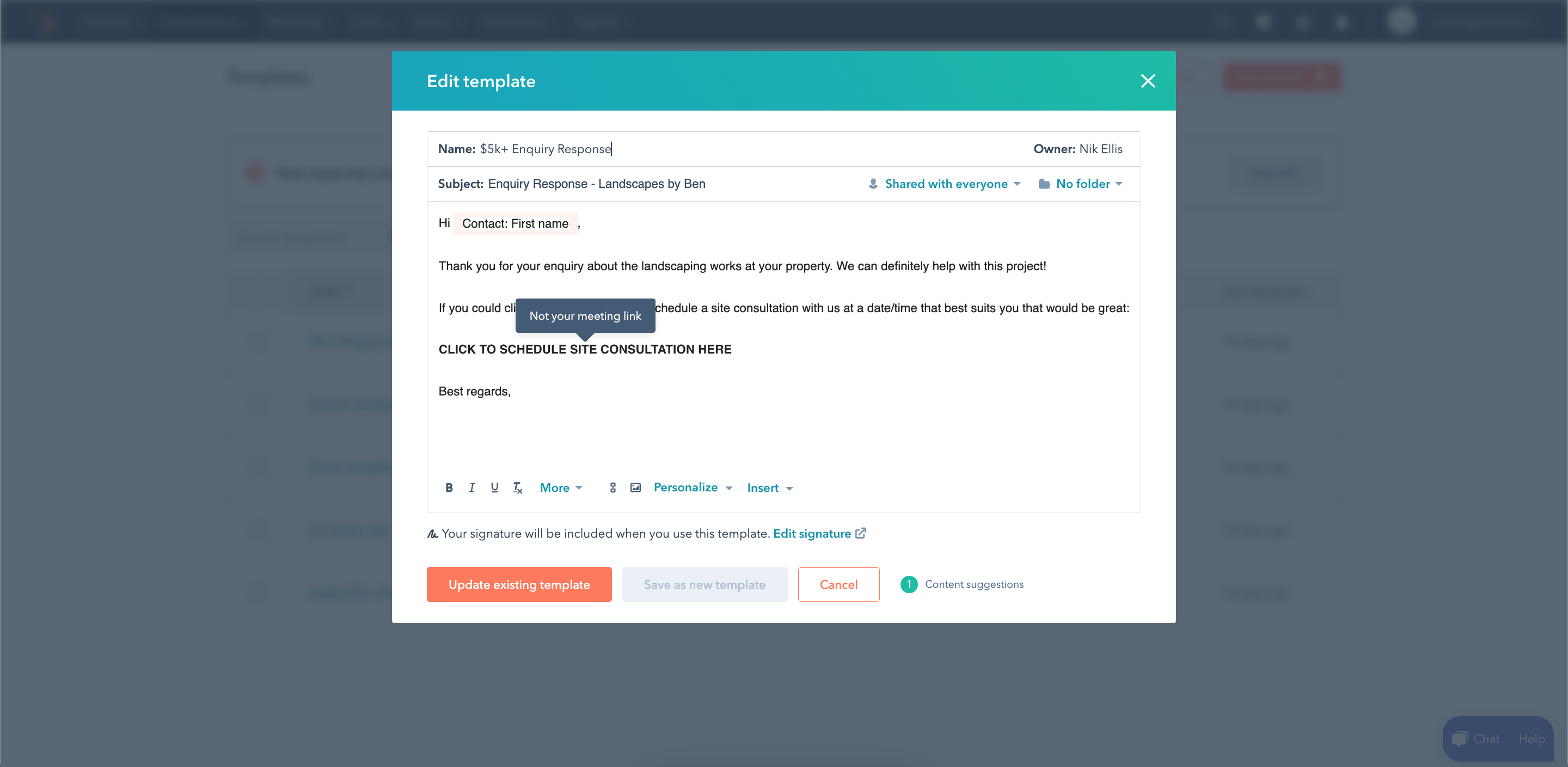 HubSpot Community Create meeting link not working HubSpot Community