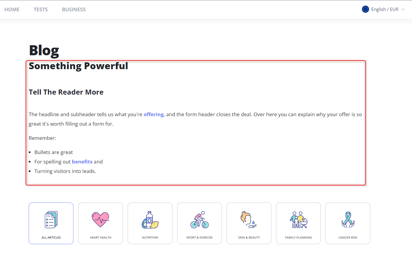 HubSpot Community Blog page shows test text HubSpot Community
