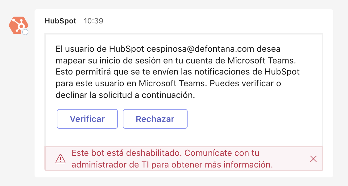 HubSpot Community Microsoft Teams integration Bot not working