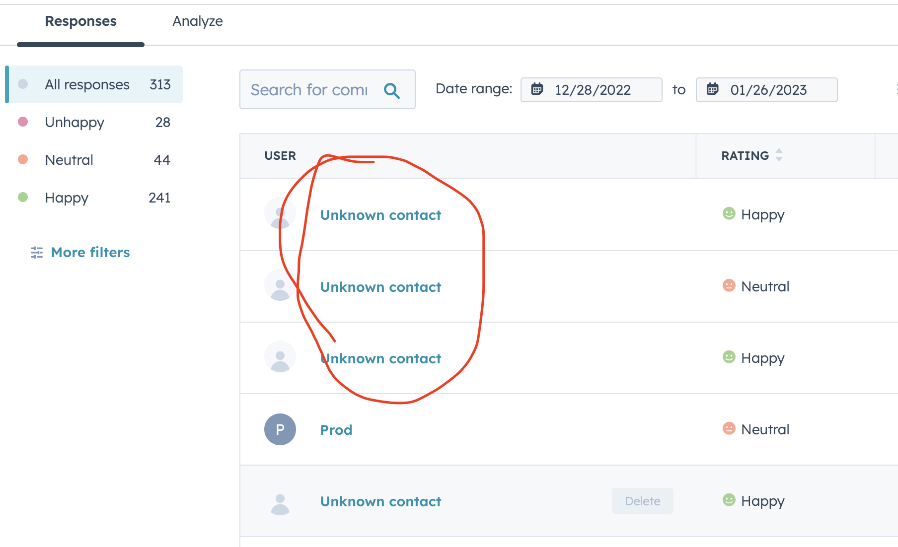 HubSpot Community User shows as unknown contact in Feedback Surveys