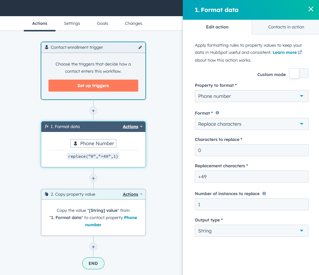 Solved HubSpot Community Format phone number to add country code