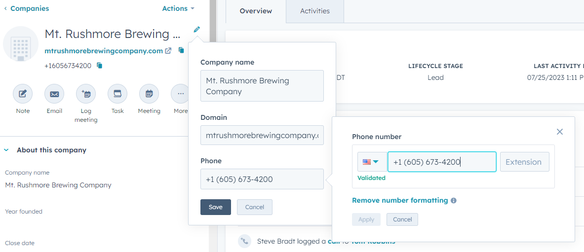 HubSpot Community Phone number formatting does not apply everywhere