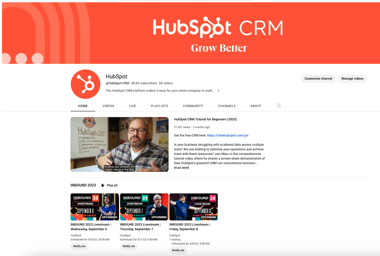 HubSpot Community Join us on YouTube for INBOUND 2023 Daily