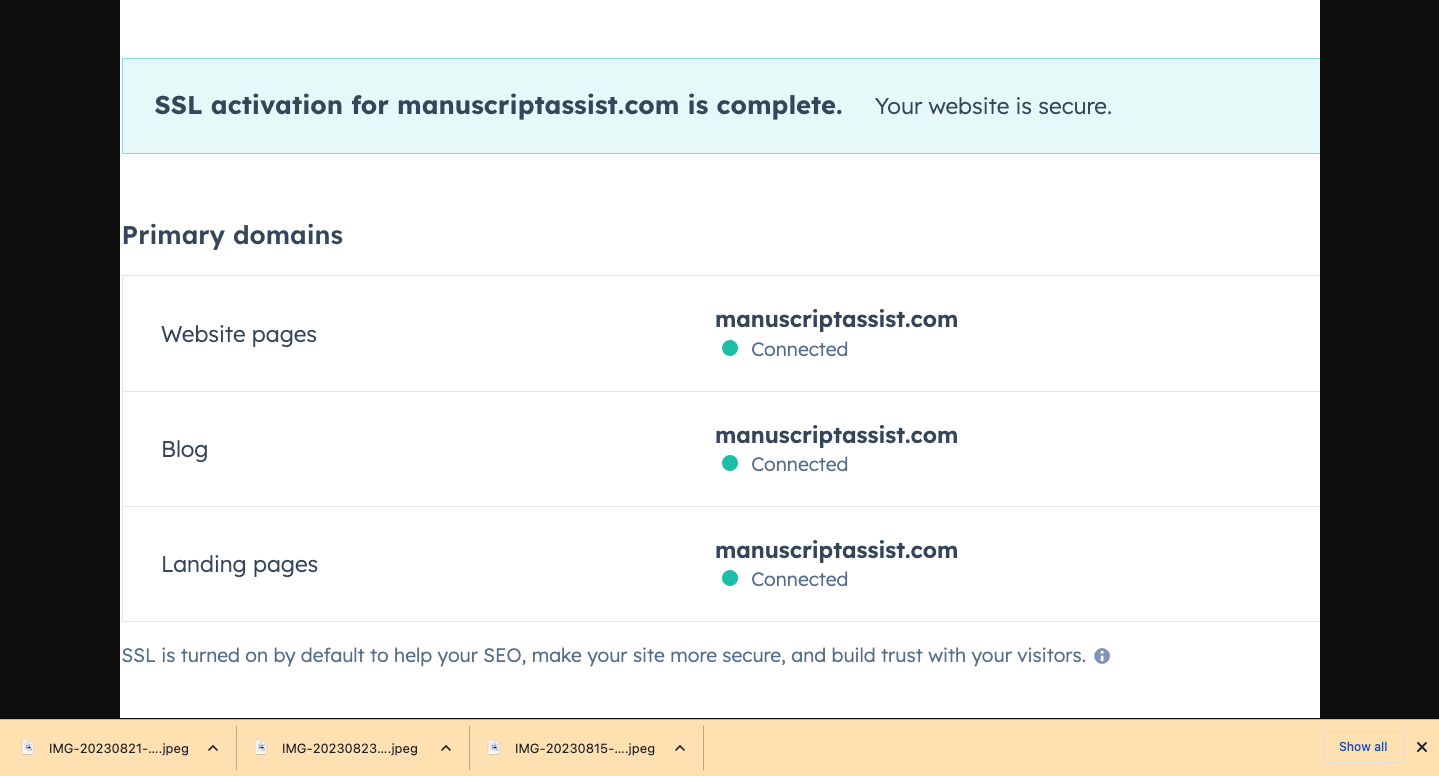 HubSpot Community Domain not working despite dns connection is good